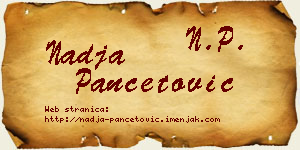Nadja Pančetović vizit kartica